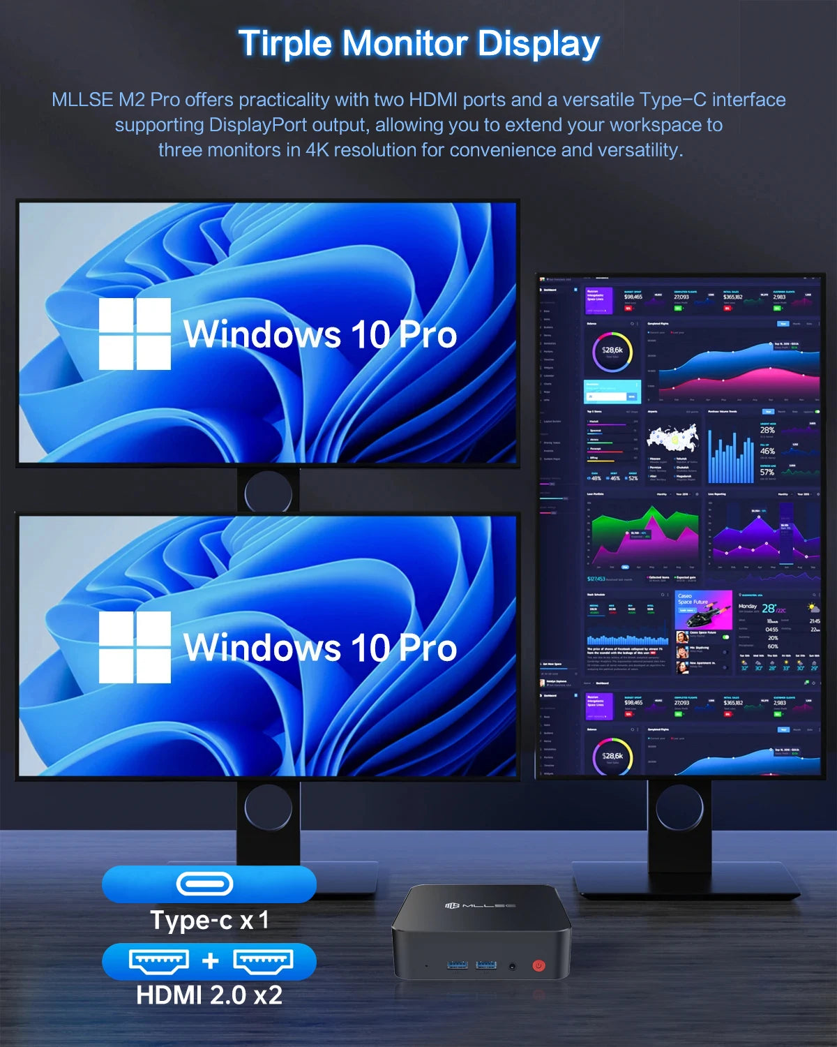 MLLSE M2 Pro Budget Mini PC - Intel J3710 Processor | 8GB RAM, 256GB SSD | Perfect Starter Desktop Computer