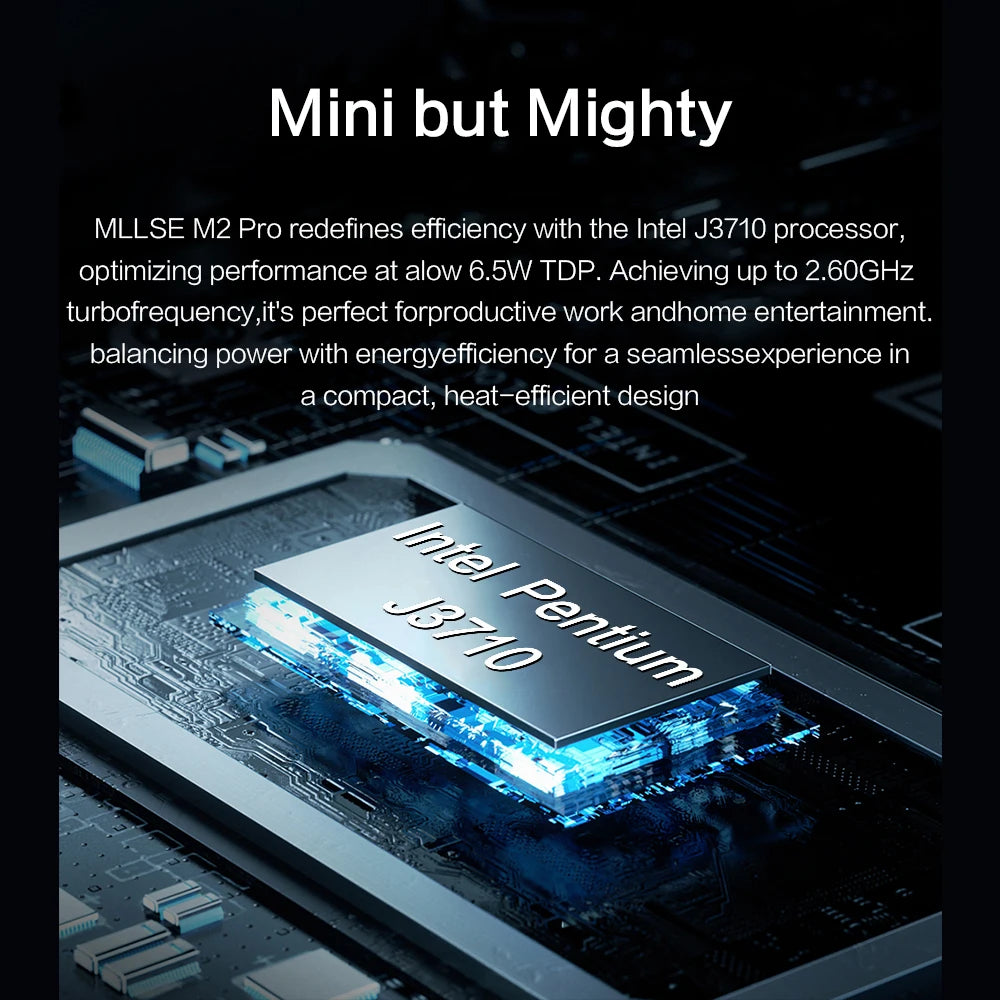 MLLSE M2 Pro Budget Mini PC - Intel J3710 Processor | 8GB RAM, 256GB SSD | Perfect Starter Desktop Computer