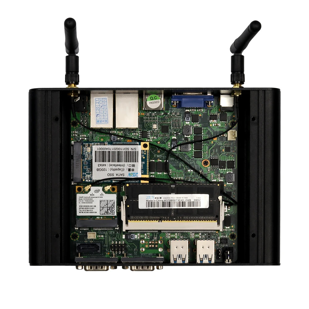 XCY Industrial Fanless Mini PC - Business Computer | Intel i3/i5/i7 | 24/7 Operation | Dual LAN Ports | 2x RS232