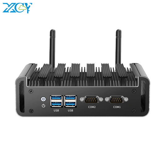 XCY Industrial Fanless Mini PC - Business Computer | Intel i3/i5/i7 | 24/7 Operation | Dual LAN Ports | 2x RS232