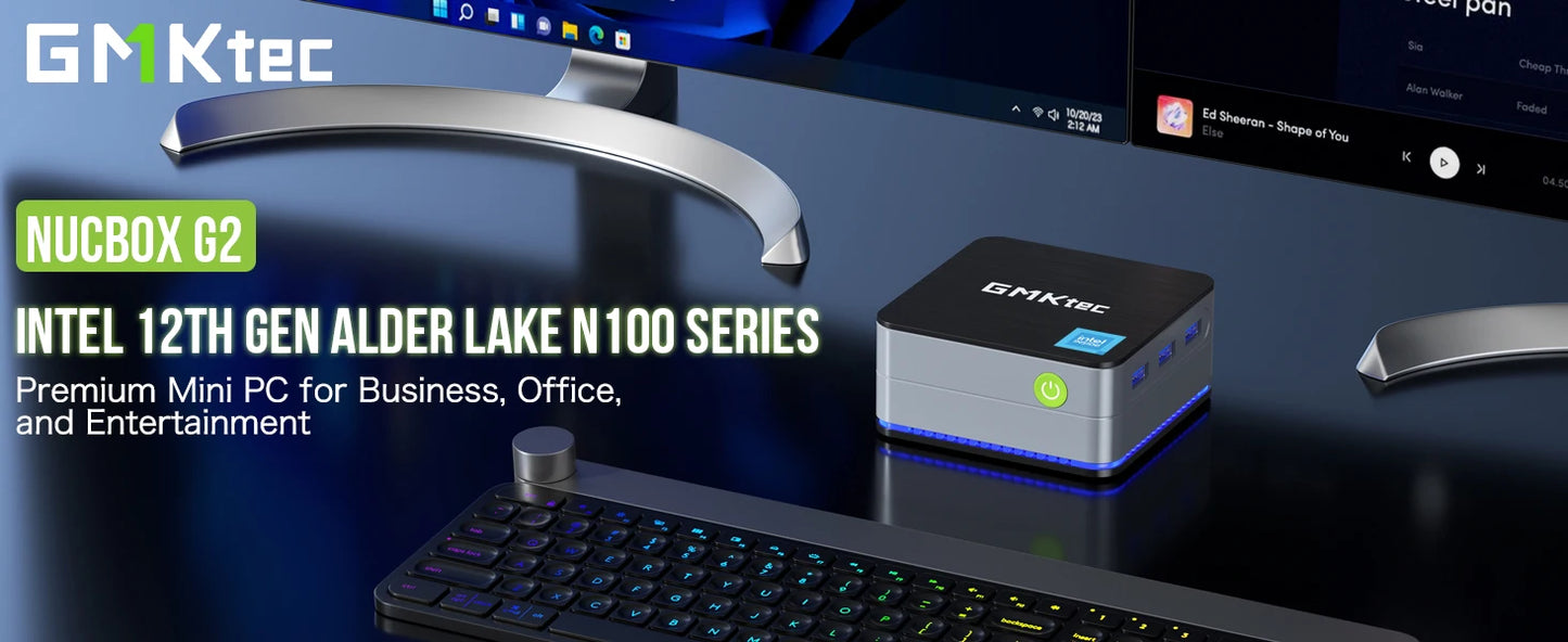GMKtec G2 Gaming Mini PC - Intel N100 12th Gen | Windows 11 Pro | 12GB DDR5 RAM, 512GB SSD | WiFi 6 Desktop Computer
