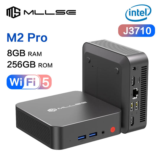 MLLSE M2 Pro Budget Mini PC - Intel J3710 Processor | 8GB RAM, 256GB SSD | Perfect Starter Desktop Computer