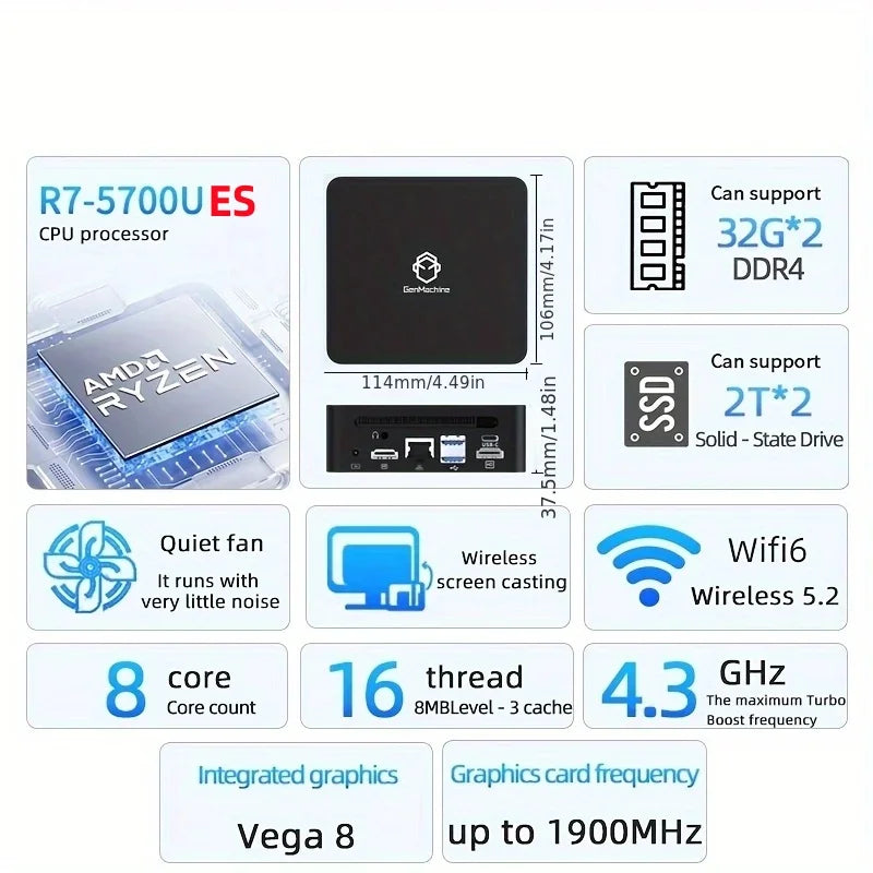 Elite Gaming Mini PC - AMD Ryzen 9 8945HS | Ultra-Compact Desktop Powerhouse | 32GB RAM, 1TB SSD | 4K Gaming Ready